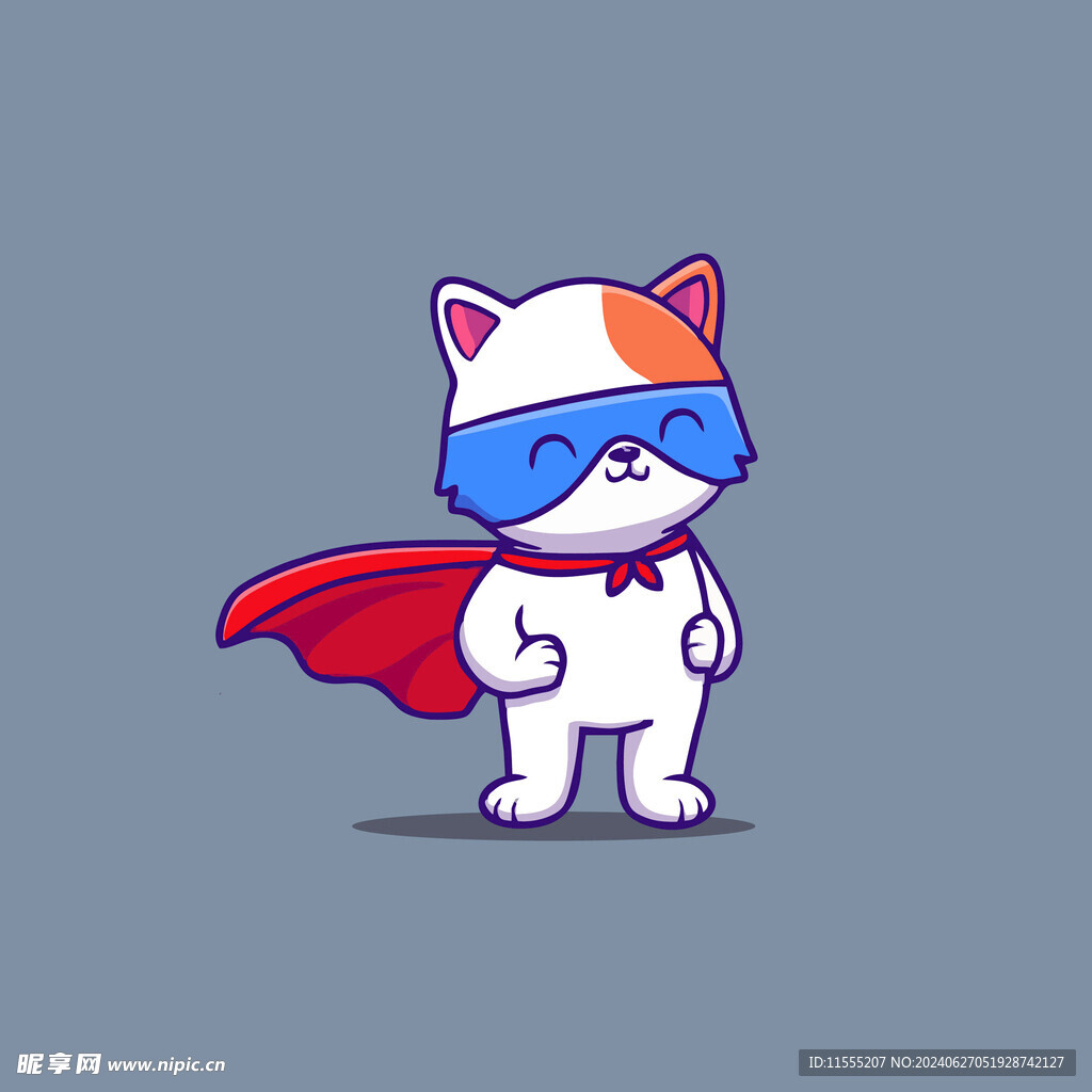 可爱小猫矢量卡通插画