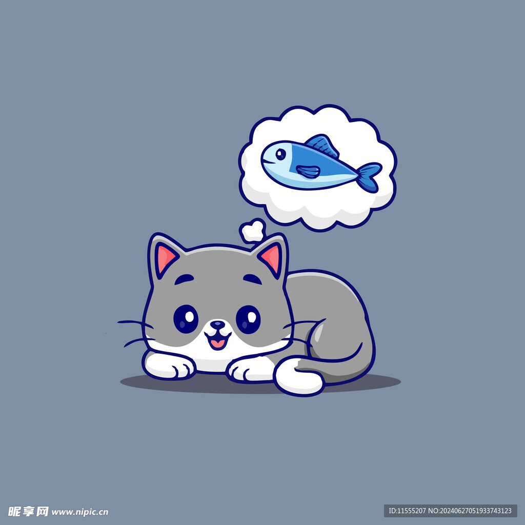 可爱小猫矢量卡通插画