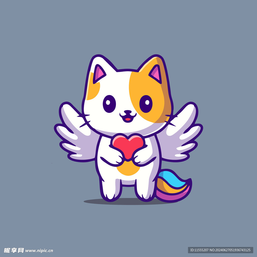 可爱小猫矢量卡通插画