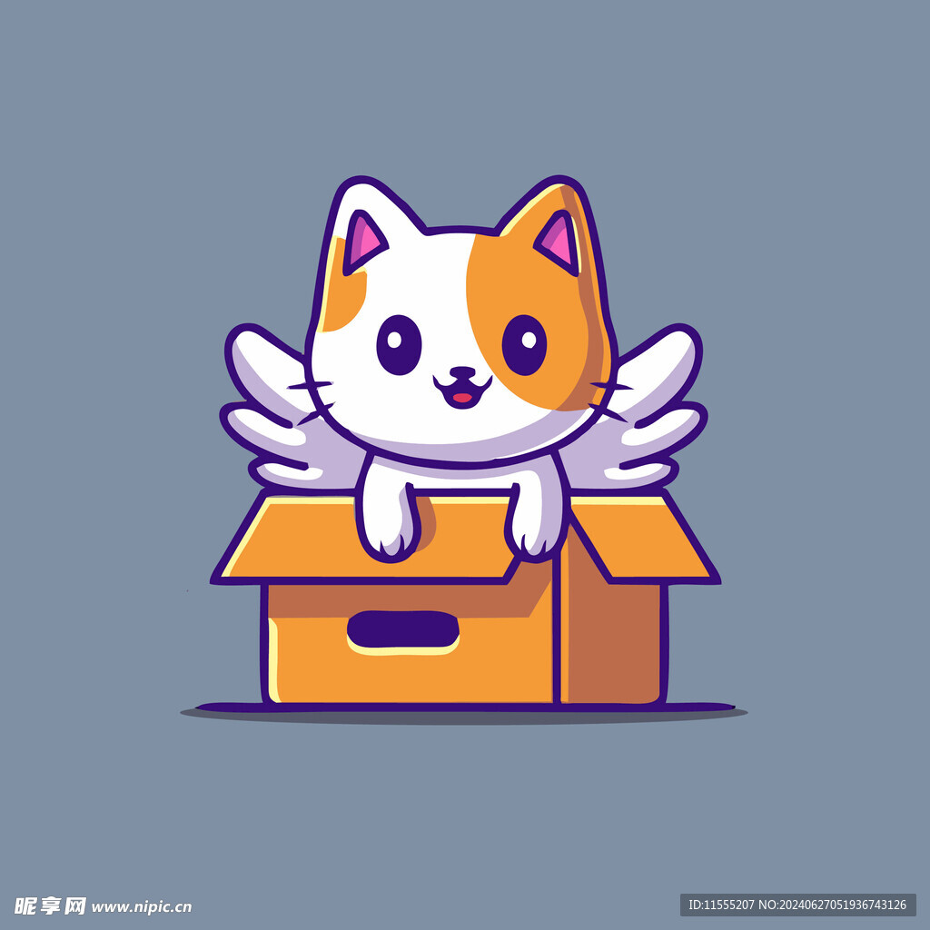 可爱小猫矢量卡通插画