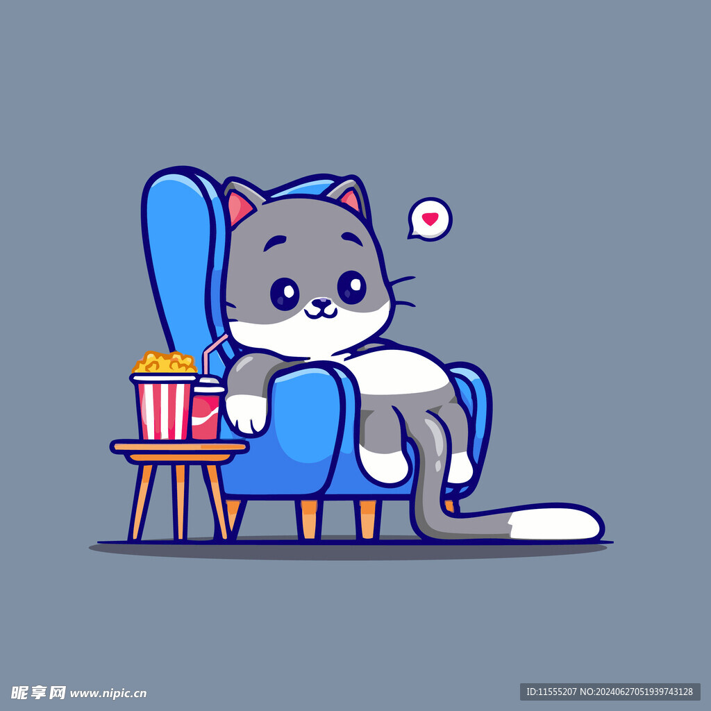 可爱小猫矢量卡通插画
