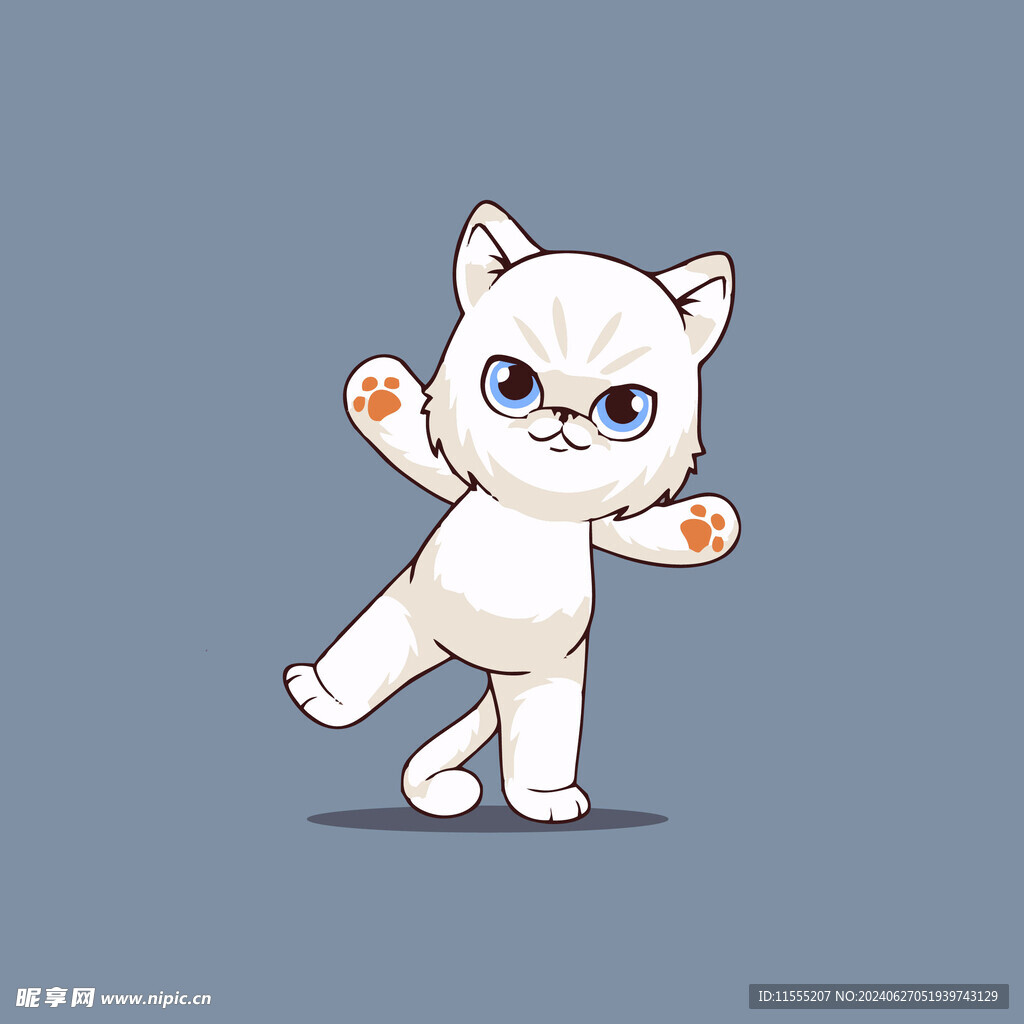 可爱小猫矢量卡通插画