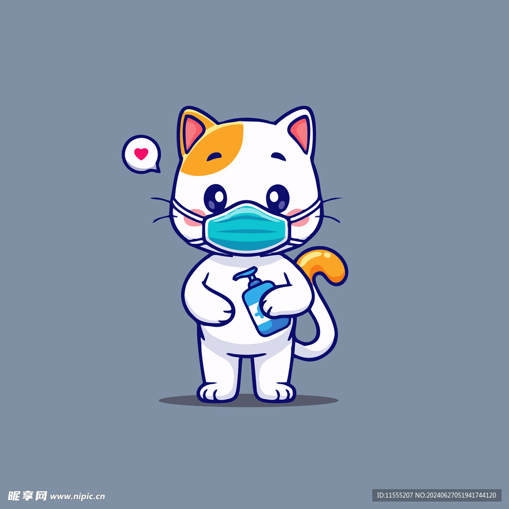 可爱小猫矢量卡通插画