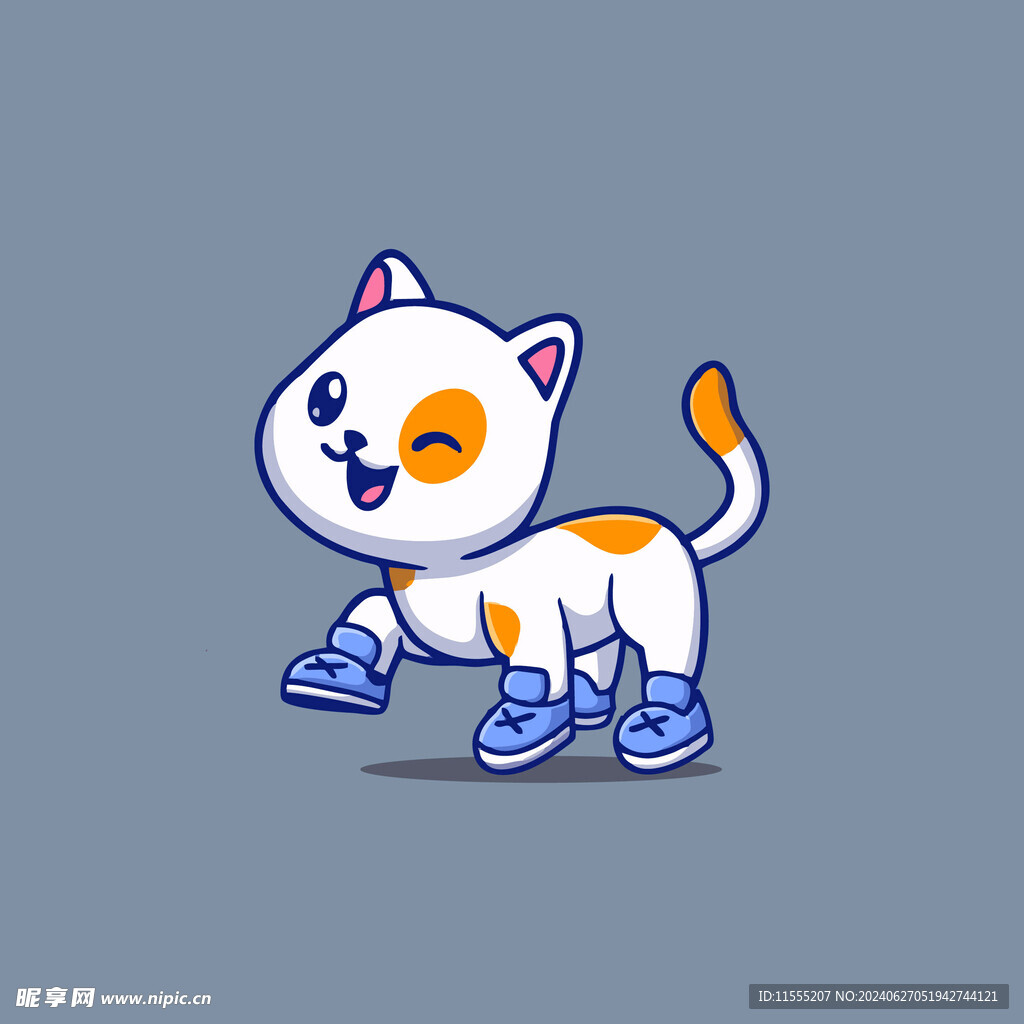 可爱小猫矢量卡通插画