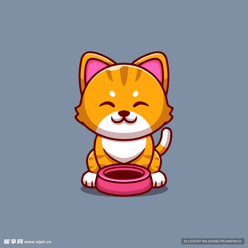 可爱小猫矢量卡通插画