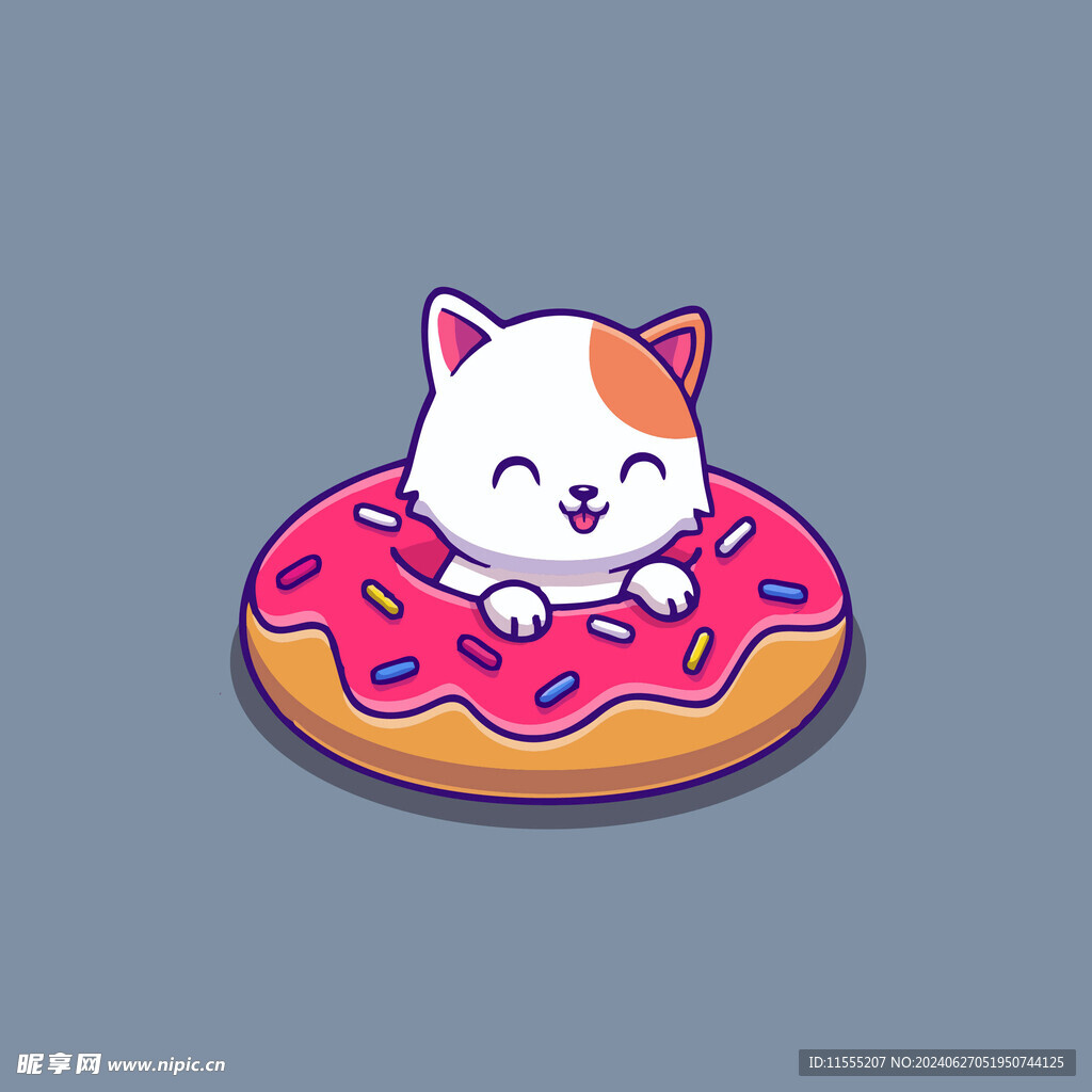 可爱小猫矢量卡通插画