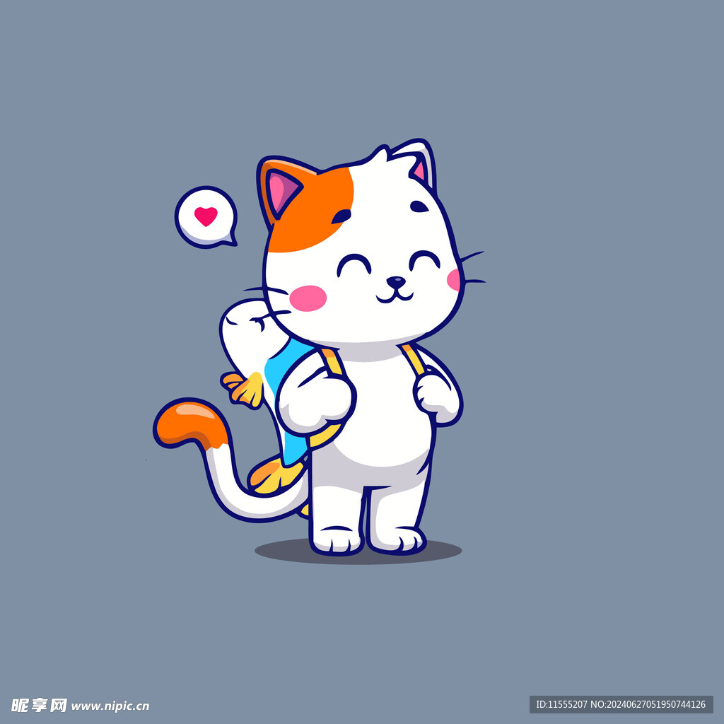 可爱小猫矢量卡通插画