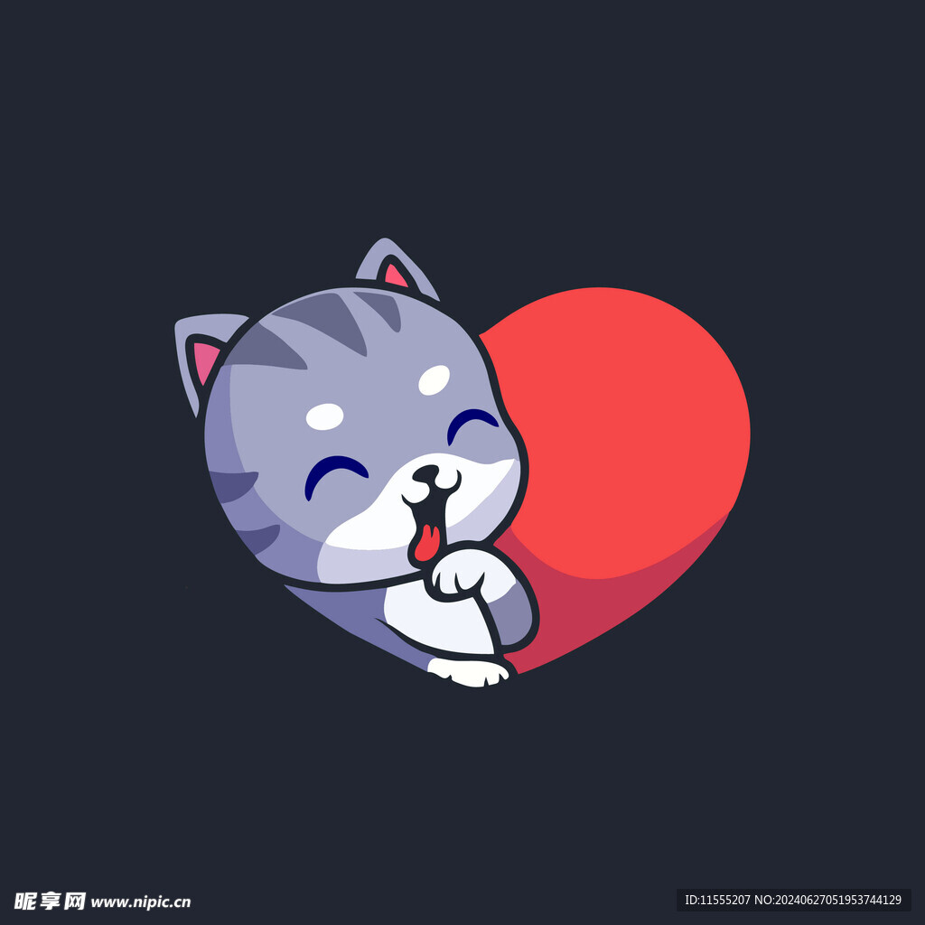 可爱小猫矢量卡通插画