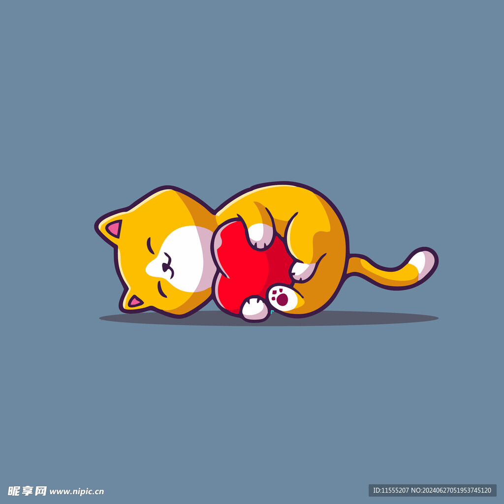 可爱小猫矢量卡通插画