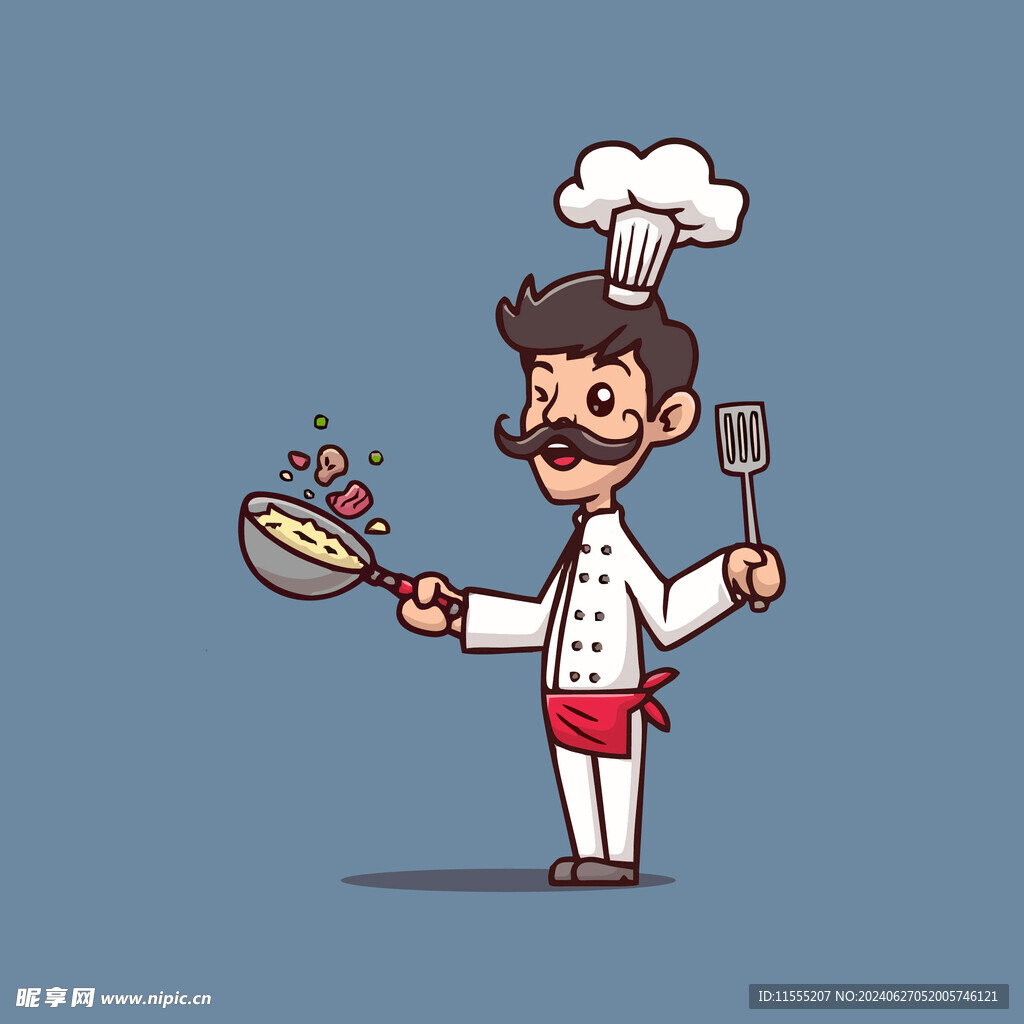 可爱厨师矢量卡通插画
