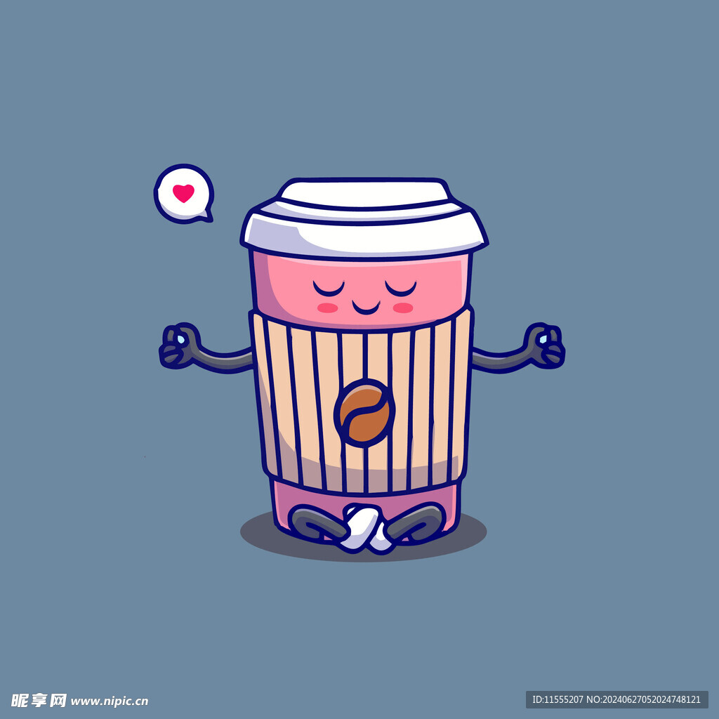 可爱咖啡杯卡通矢量儿童插画