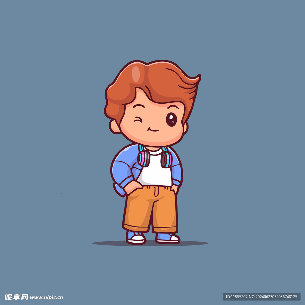 可爱小男孩卡通矢量儿童插画