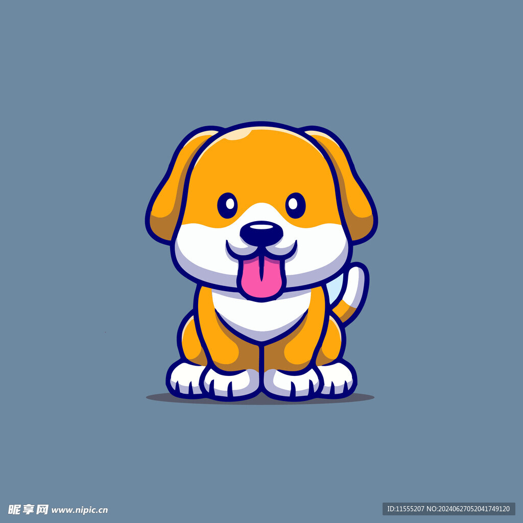 可爱小狗卡通矢量儿童插画