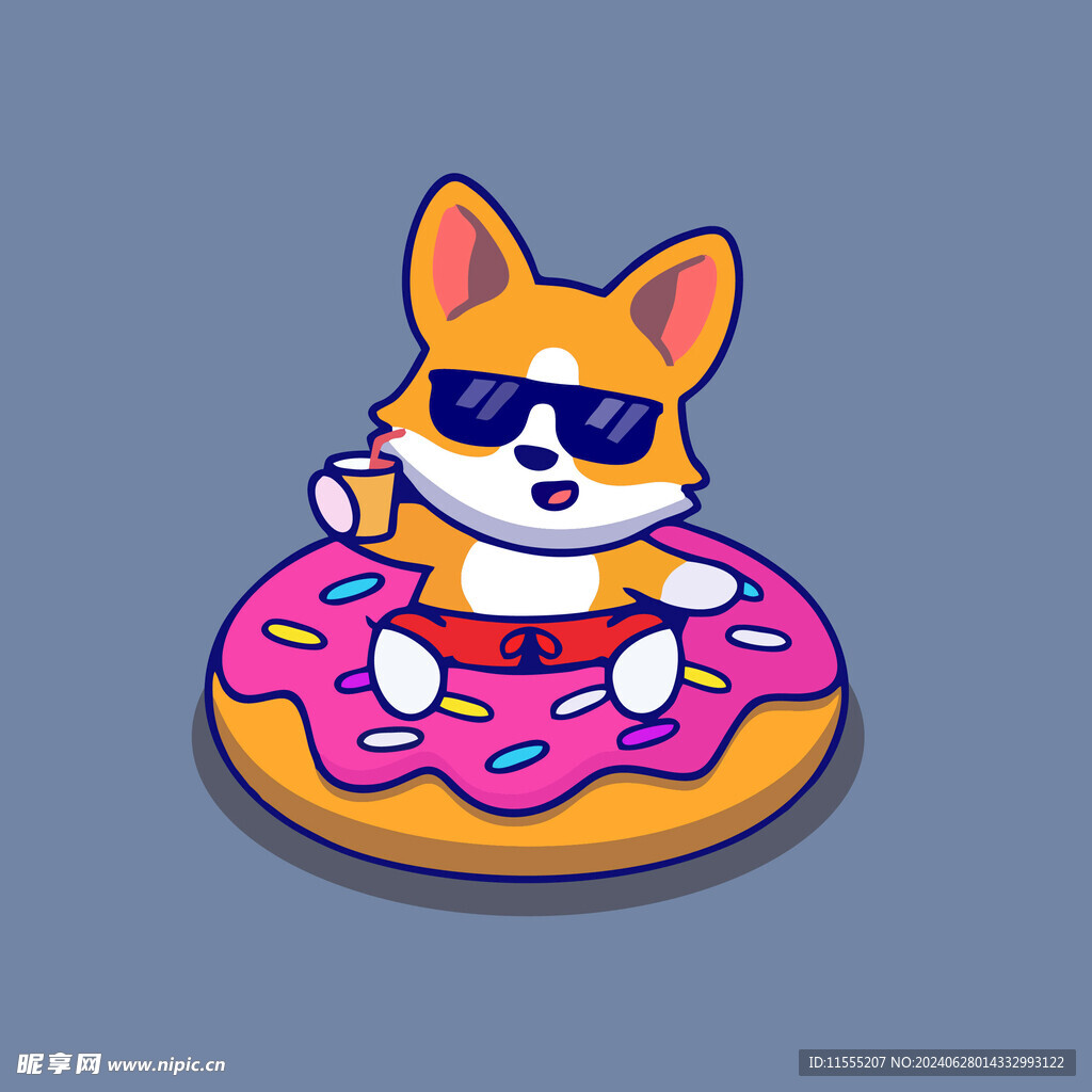 可爱宠物矢量卡通插画