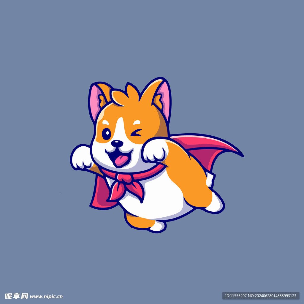 可爱宠物矢量卡通插画