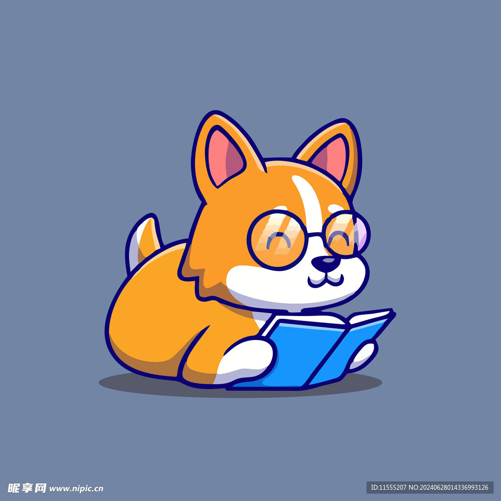 可爱宠物矢量卡通插画