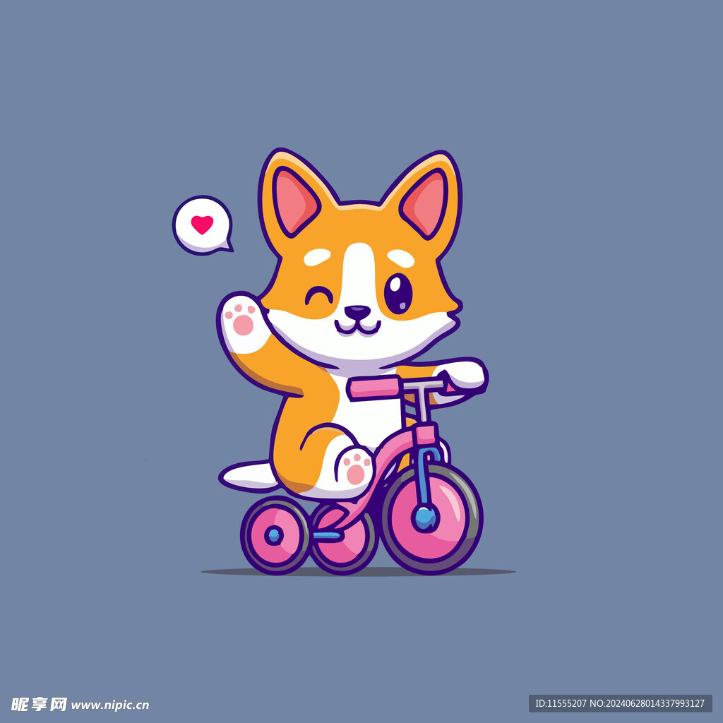 可爱宠物矢量卡通插画