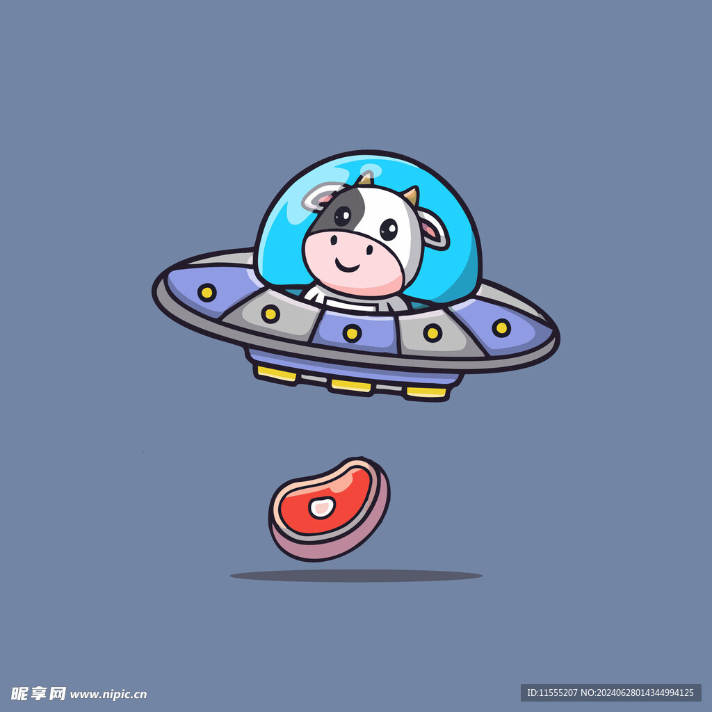 可爱小阿牛矢量卡通插画