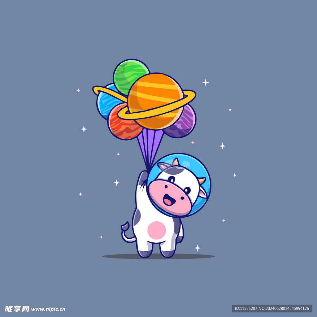 可爱小阿牛矢量卡通插画