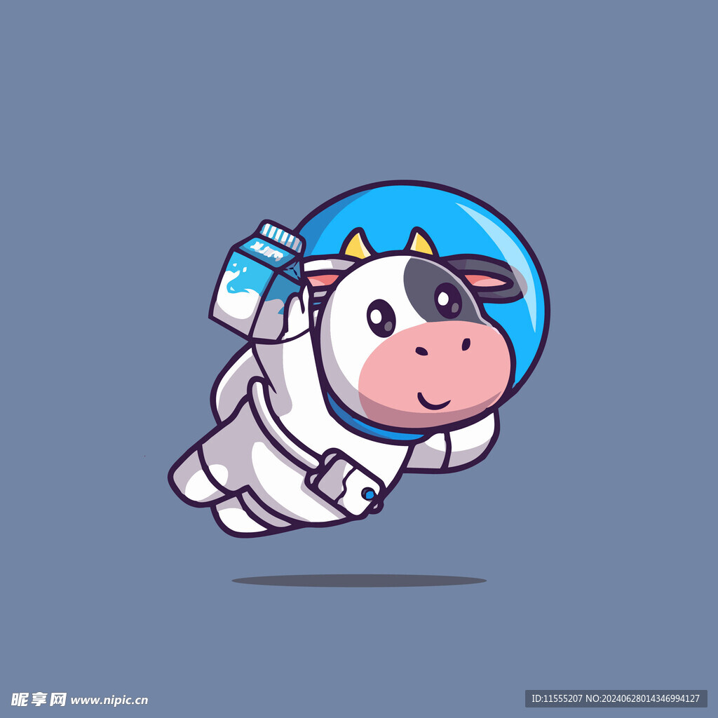 可爱小阿牛矢量卡通插画