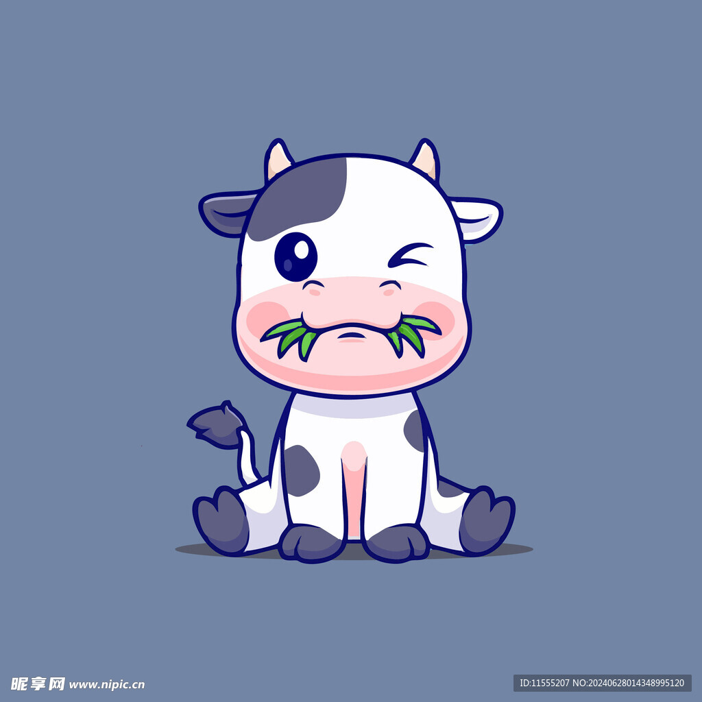 可爱小阿牛矢量卡通插画