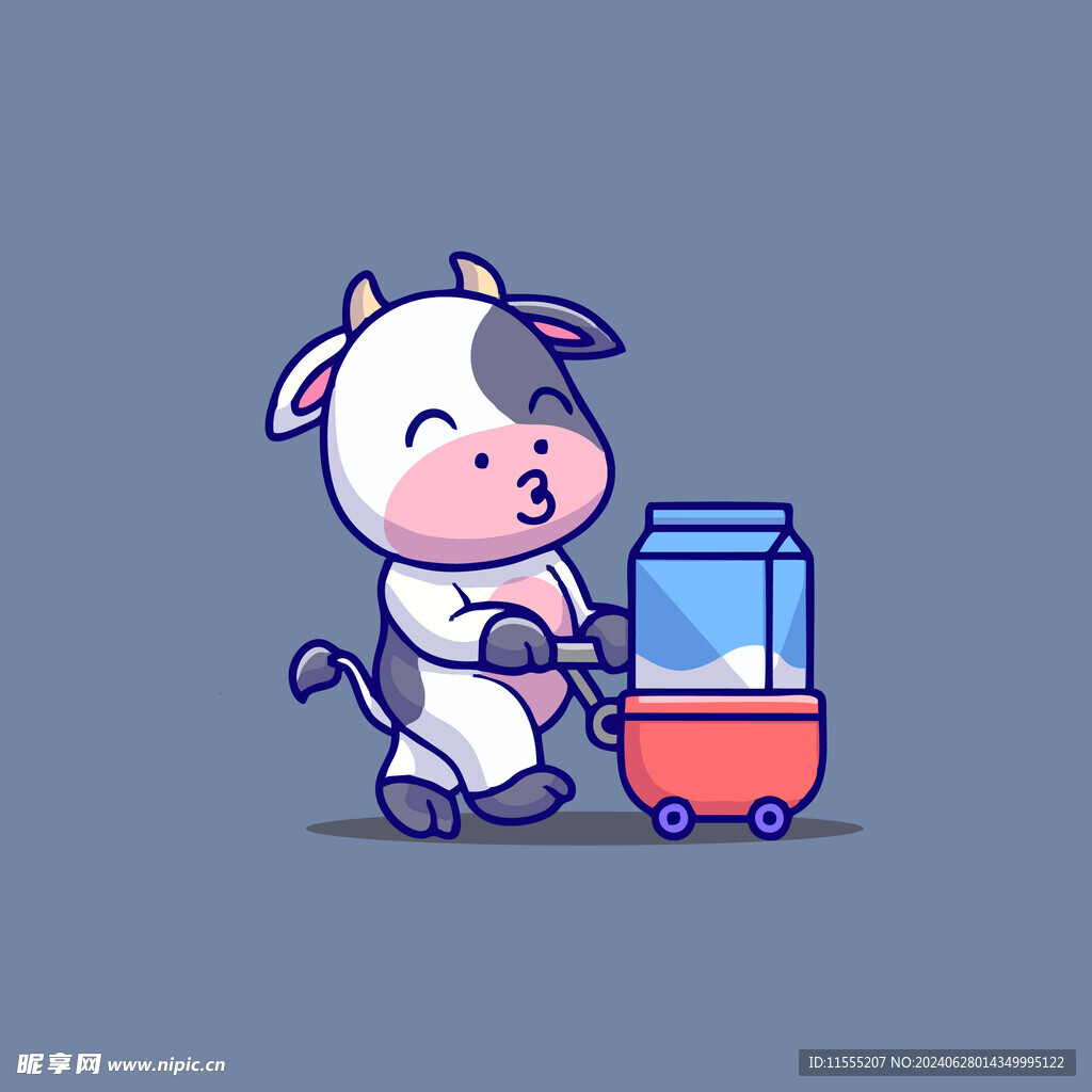 可爱小阿牛矢量卡通插画