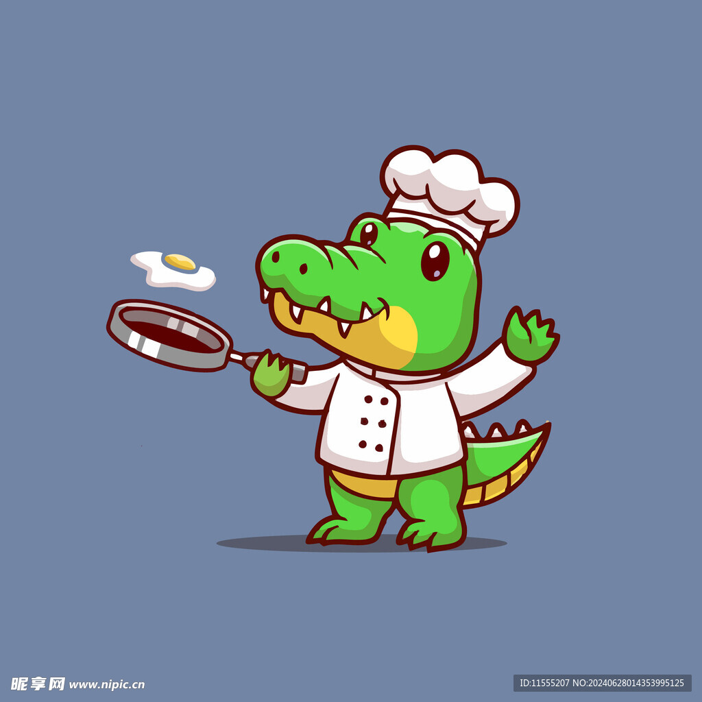 可爱鳄鱼矢量卡通插画