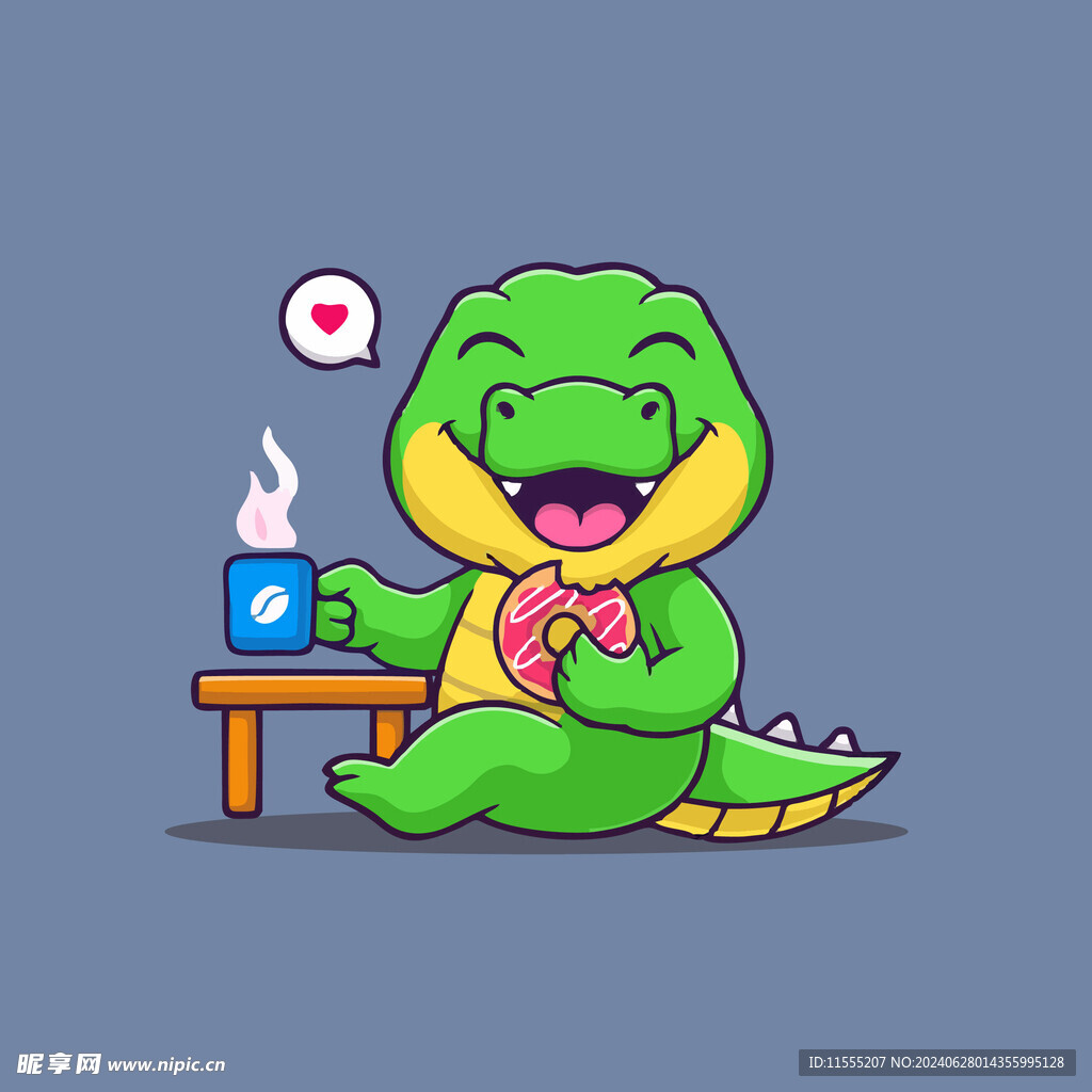 可爱鳄鱼矢量卡通插画