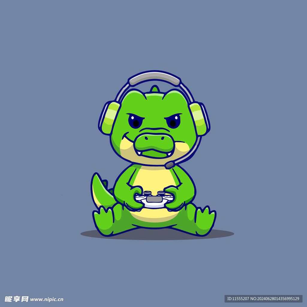 可爱鳄鱼矢量卡通插画