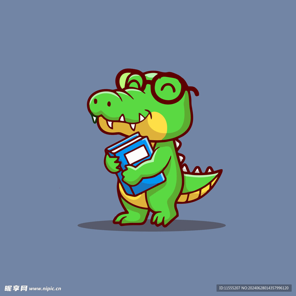 可爱鳄鱼矢量卡通插画