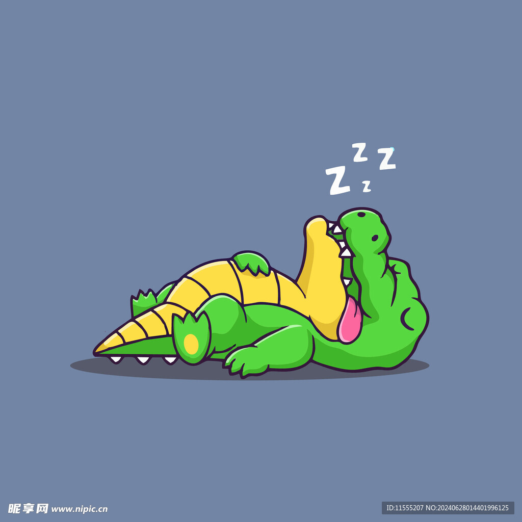 可爱鳄鱼矢量卡通插画