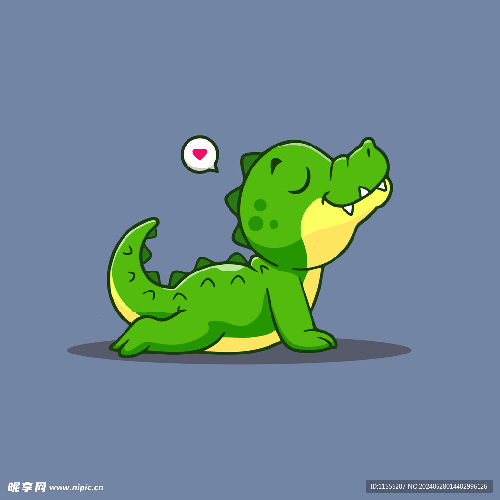 可爱鳄鱼矢量卡通插画
