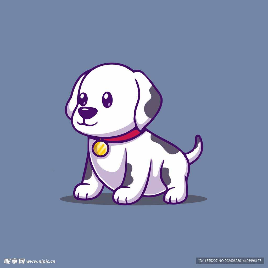 可爱小狗矢量卡通插画