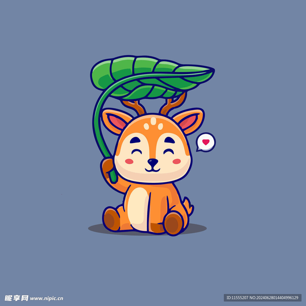 可爱小鹿矢量卡通插画