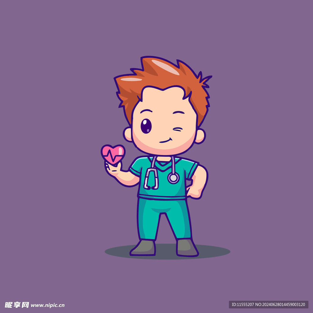 可爱上班族工作男矢量卡通插画