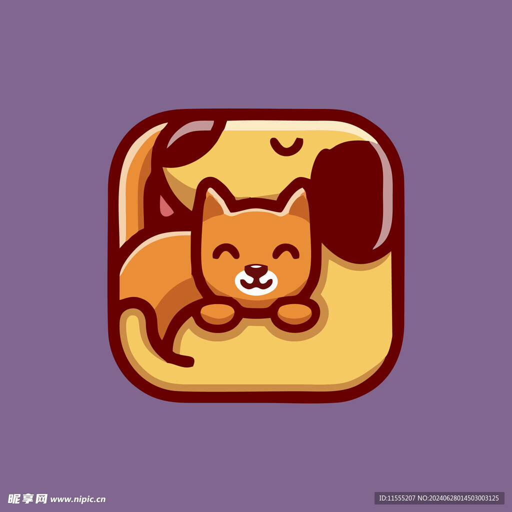 可爱宠物矢量卡通插画