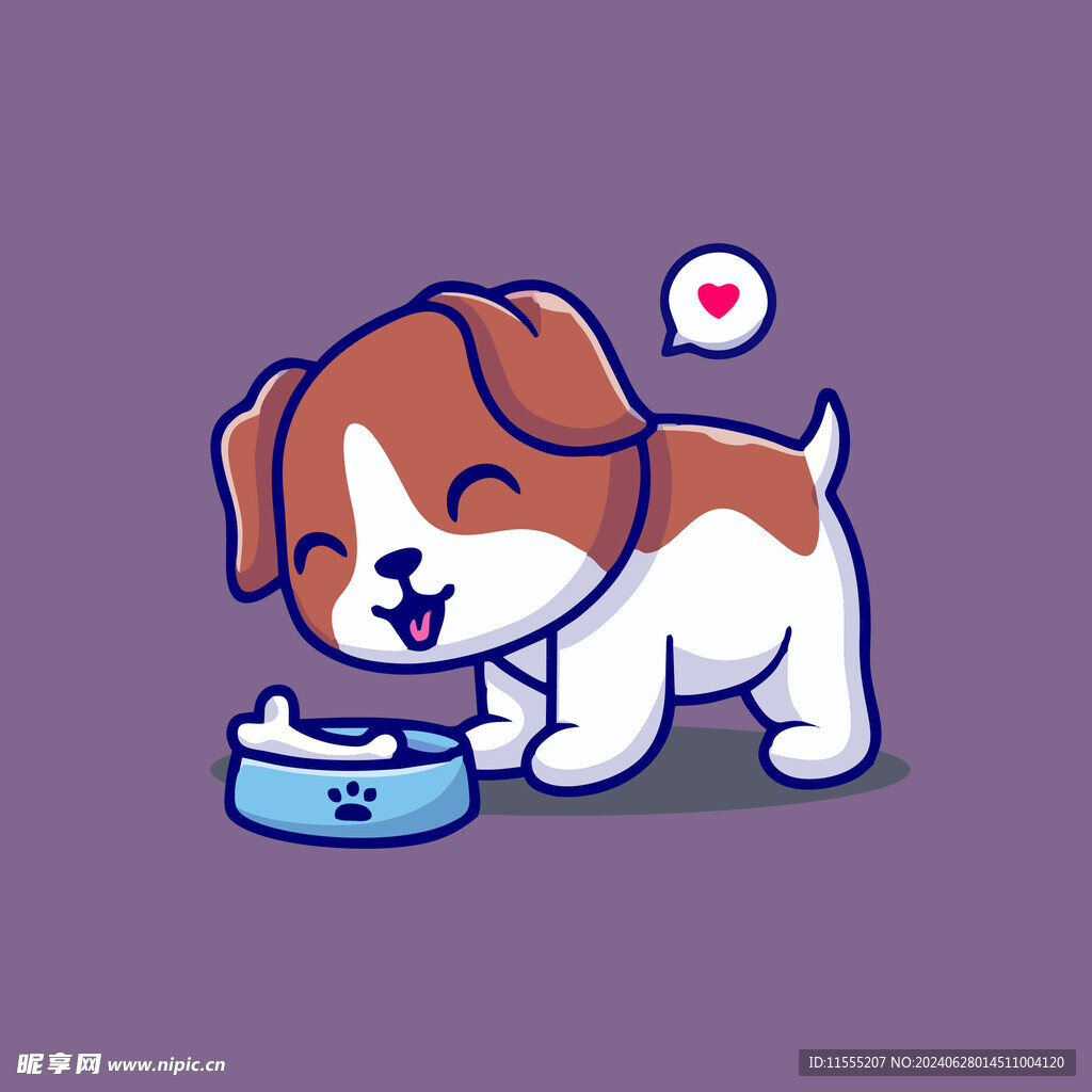 可爱小狗矢量卡通插画