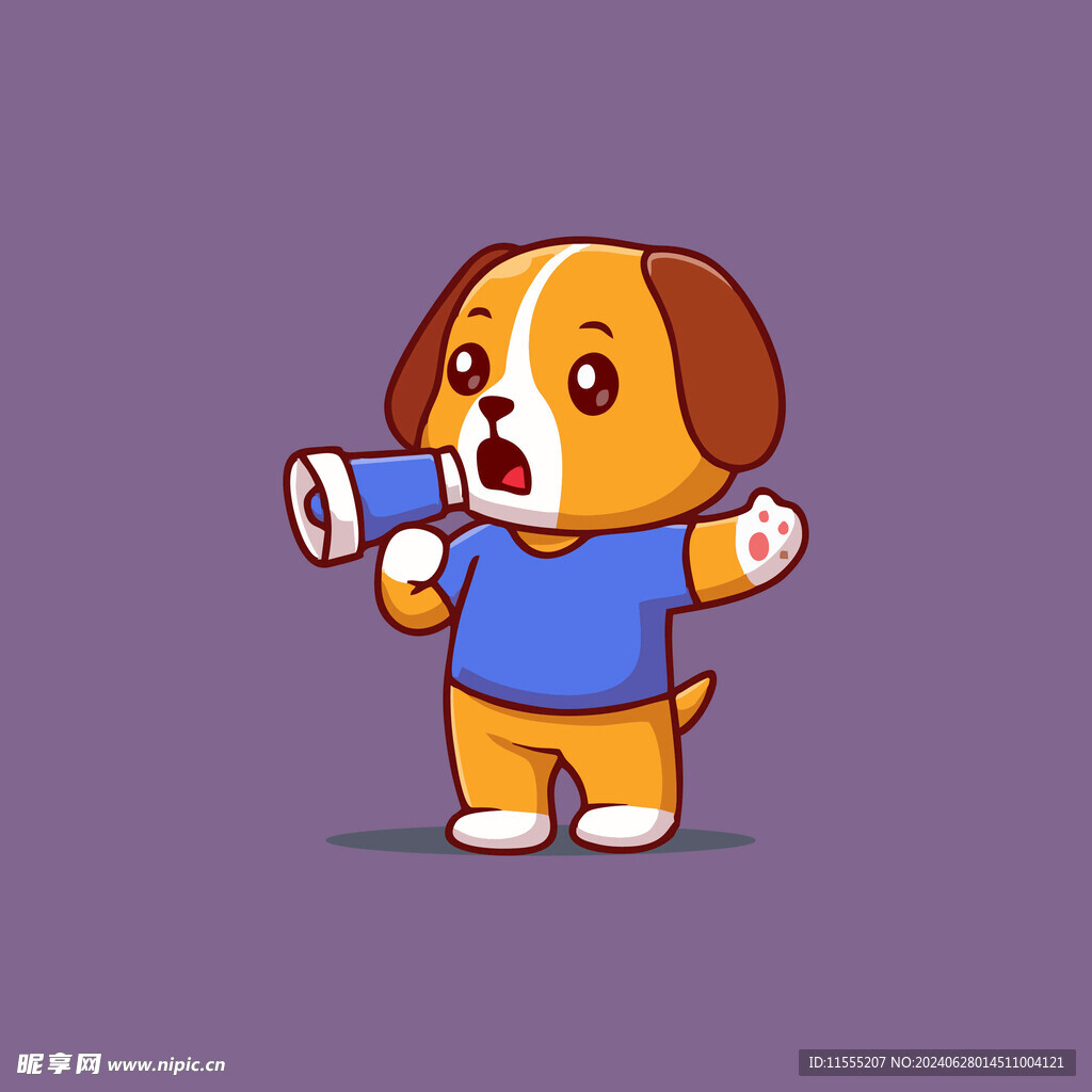 可爱小狗矢量卡通插画