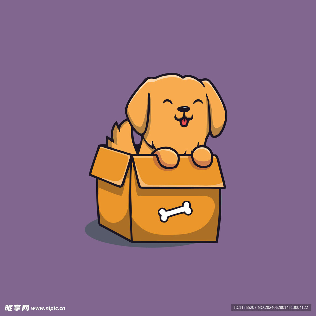 可爱小狗矢量卡通插画