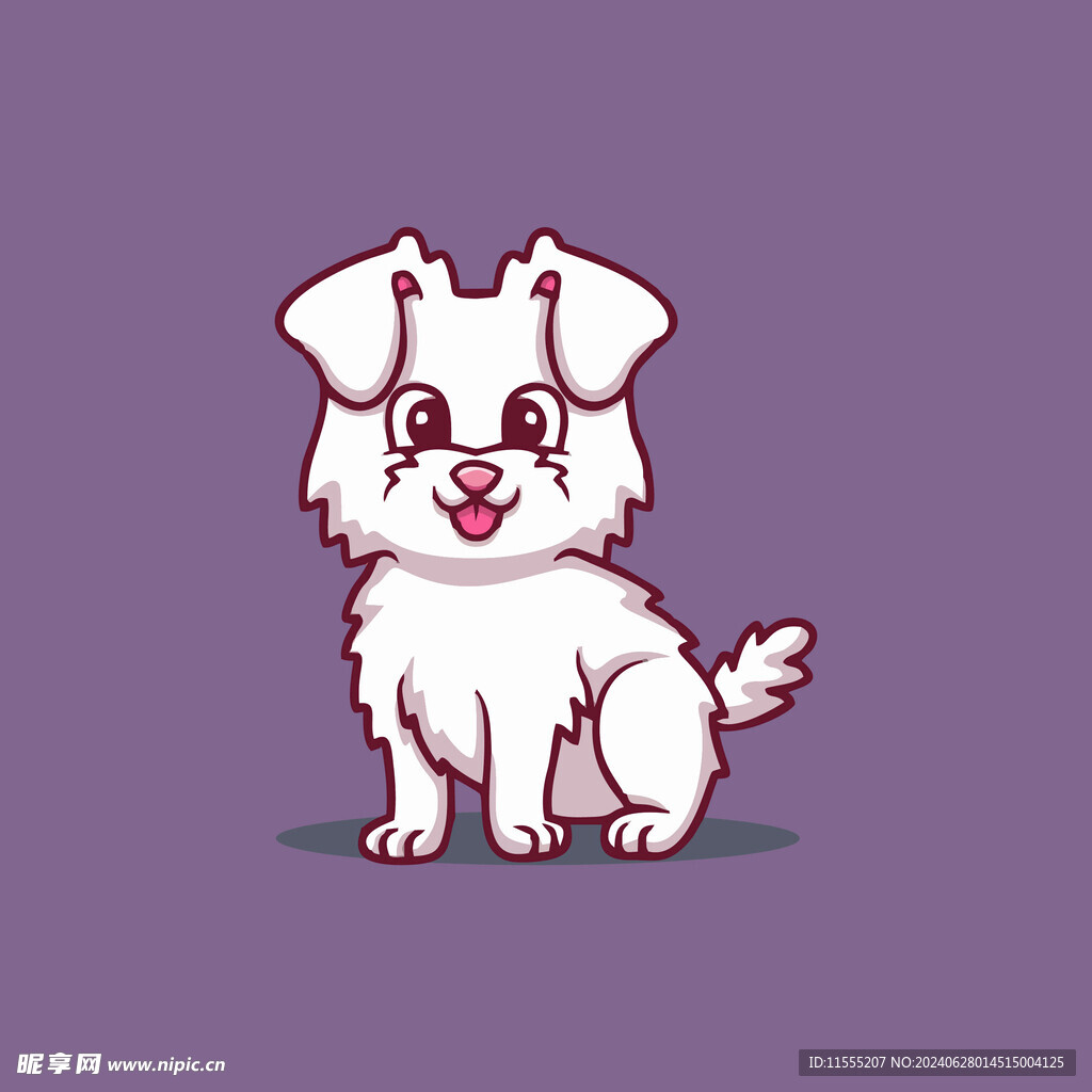 可爱小狗矢量卡通插画