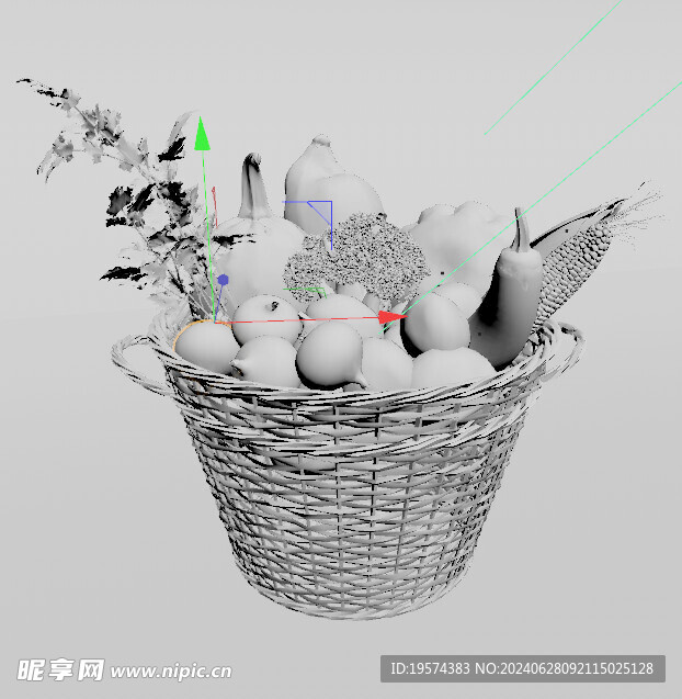 C4D模型 菜篮子