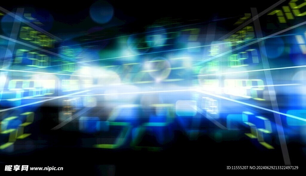 多彩光韵光斑夜空背景