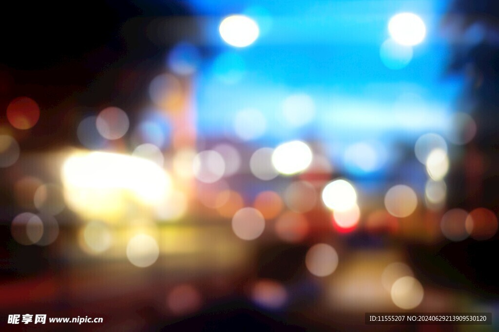 多彩光韵光斑夜空背景