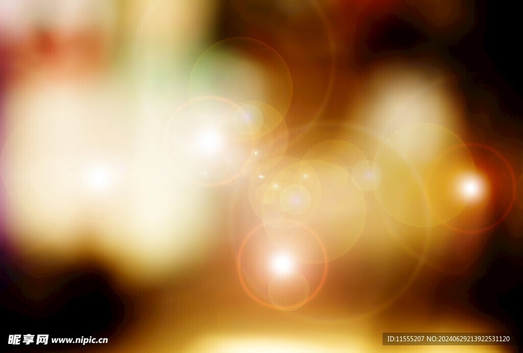 多彩光韵光斑夜空背景