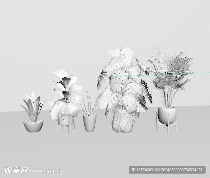 C4D模型 绿色植物