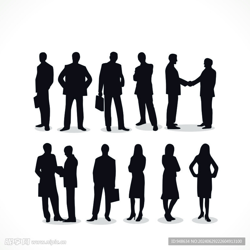 卡通商务人物剪影