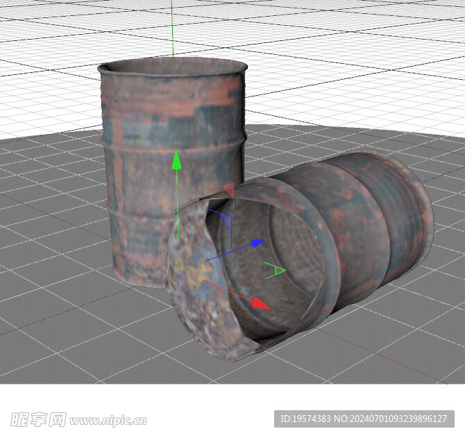 C4D模型 油桶