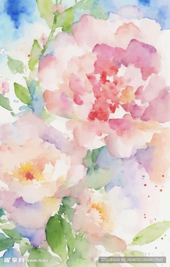 水彩花朵背景