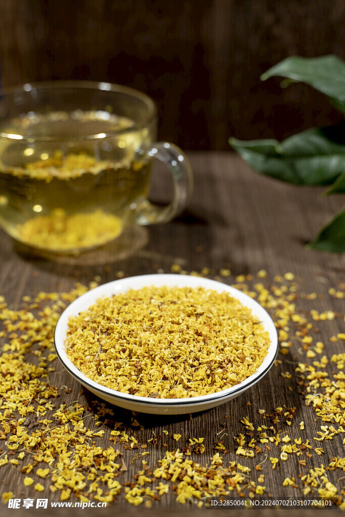 秋天黄色桂花干桂花茶