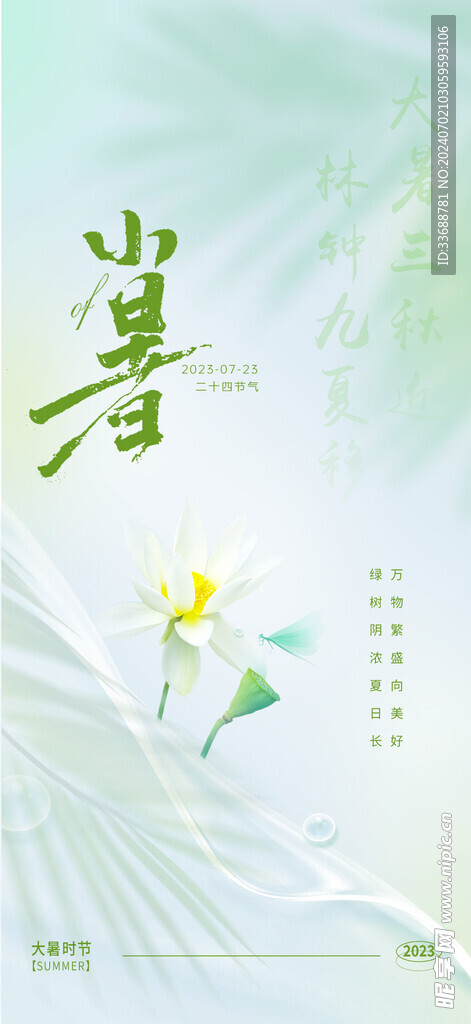 小暑海报展架画面